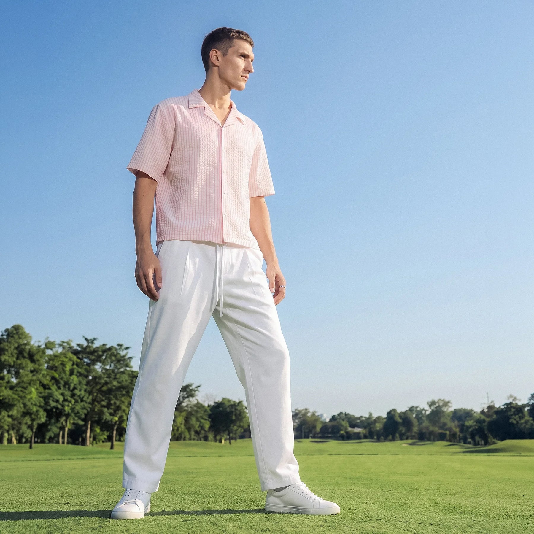 Pink-Striped Boxy-Fit Shirt