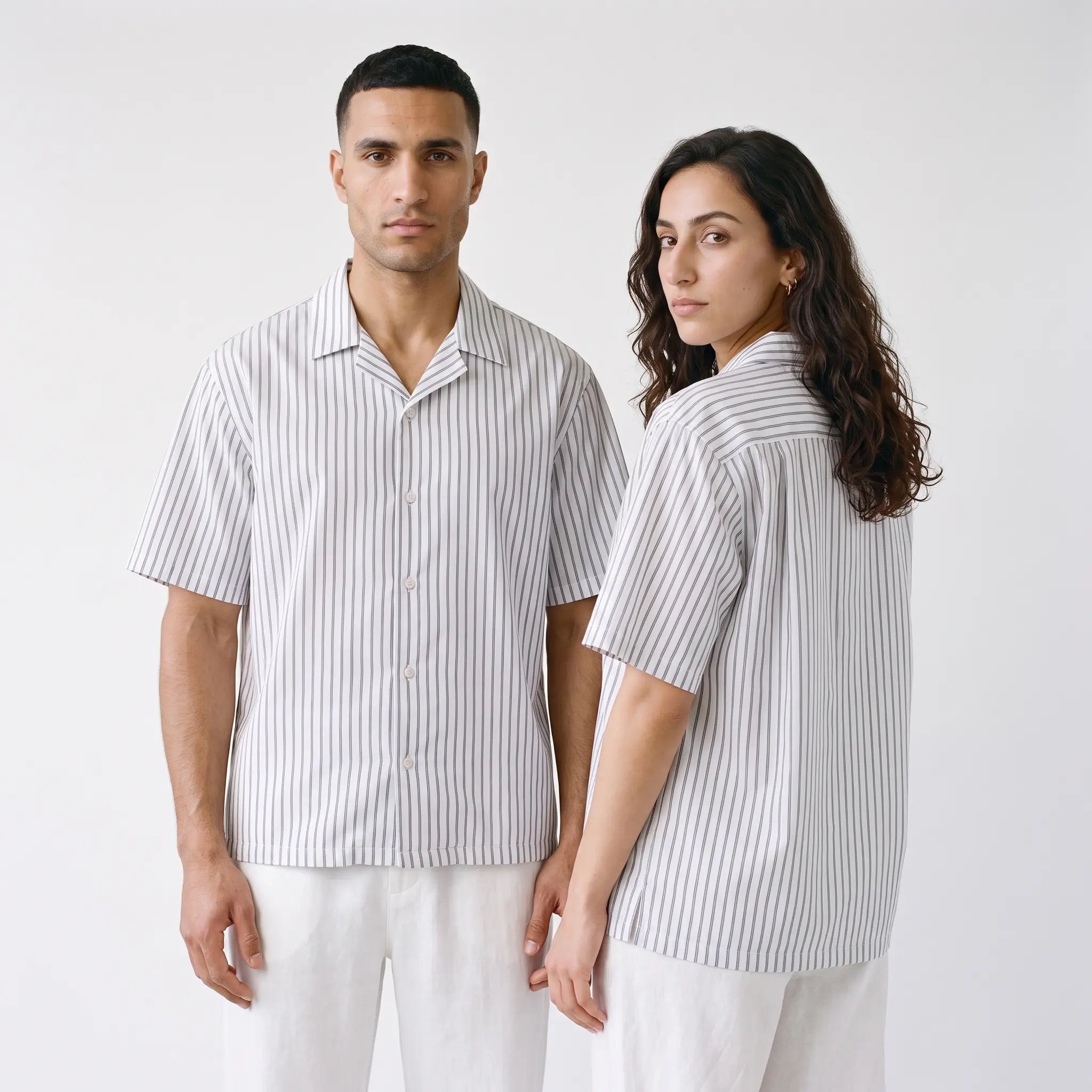 Blue-Striped Boxy-Fit Shirt