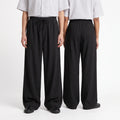 Black Extra-Long Wide-Leg Trousers