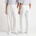 White Extra-Long Wide-Leg Trousers