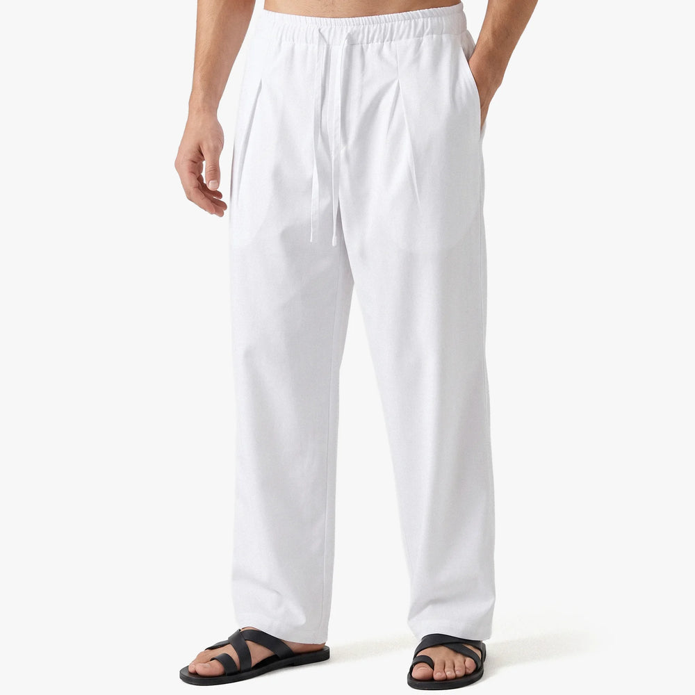 White Extra-Long Wide-Leg Trousers