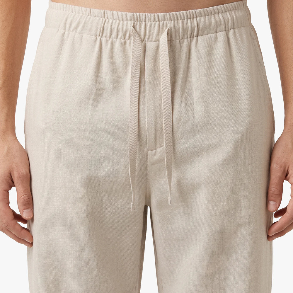 Beige Extra-Long Wide-Leg Trousers
