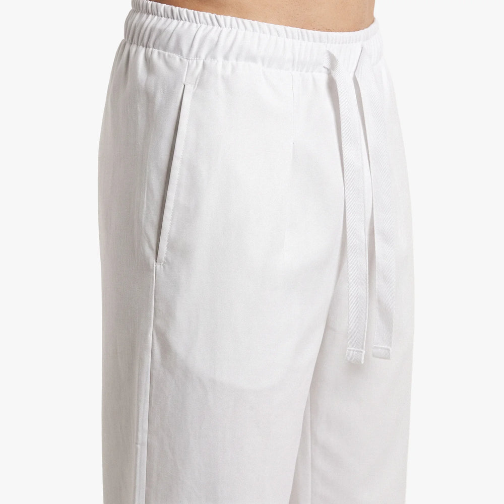 White Extra-Long Wide-Leg Trousers