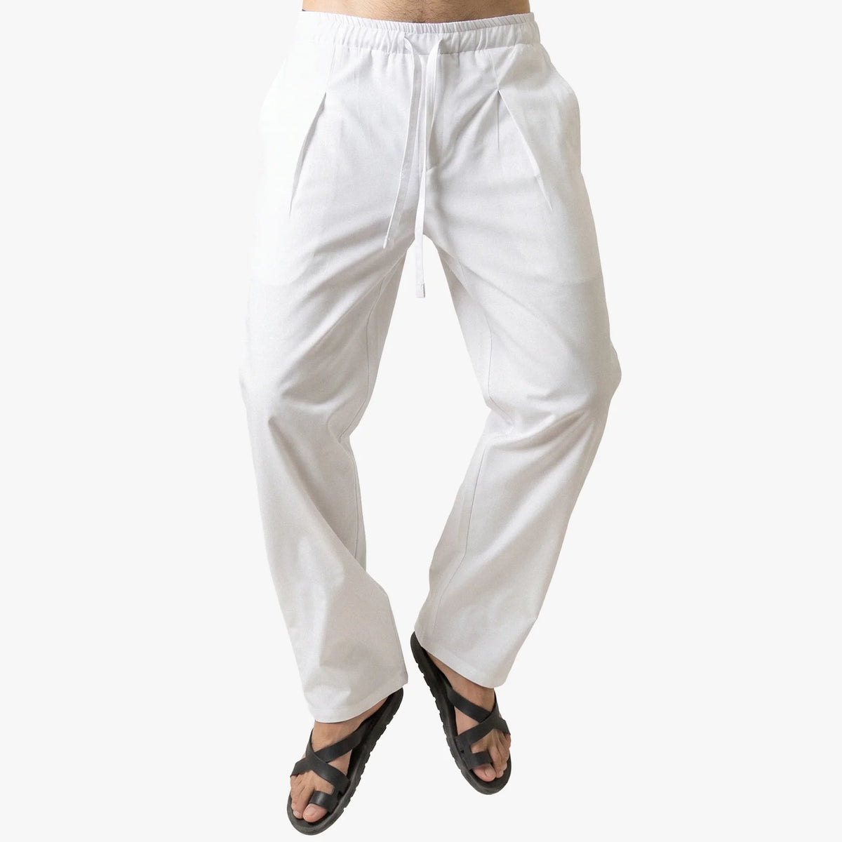 White Extra-Long Wide-Leg Trousers