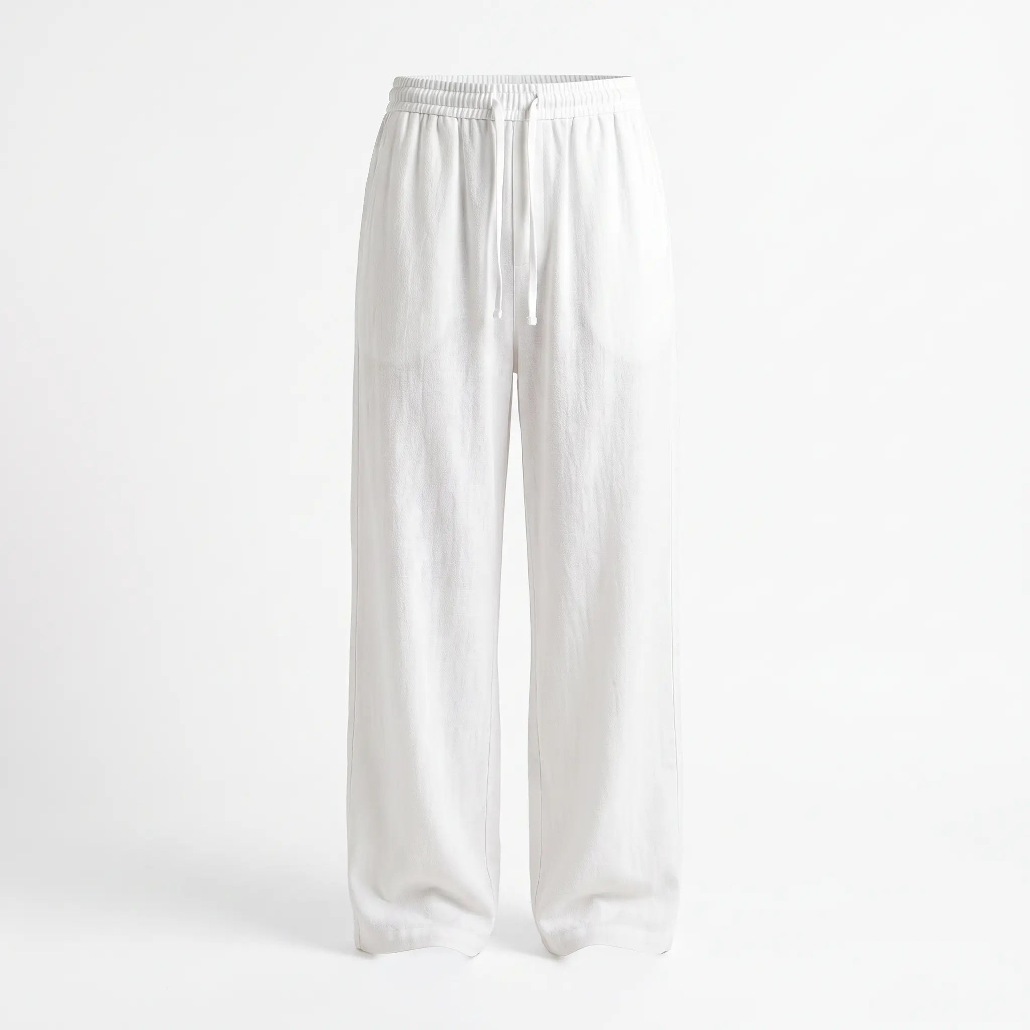 White Extra-Long Wide-Leg Trousers