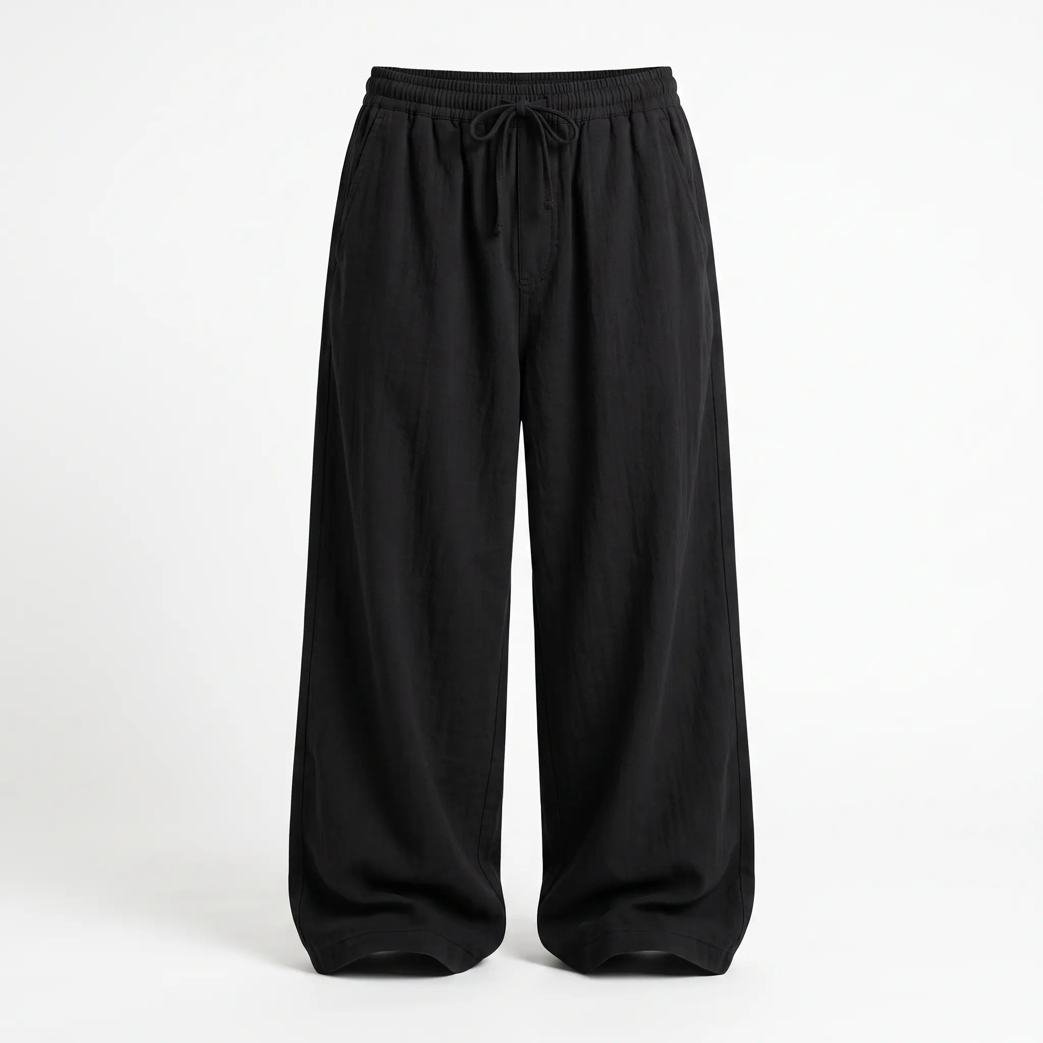 Black Extra-Long Wide-Leg Trousers
