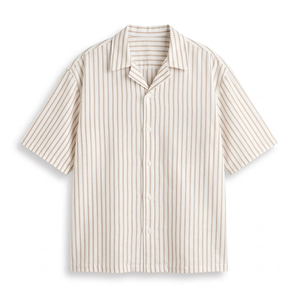 Blue-Striped Boxy-Fit Shirt