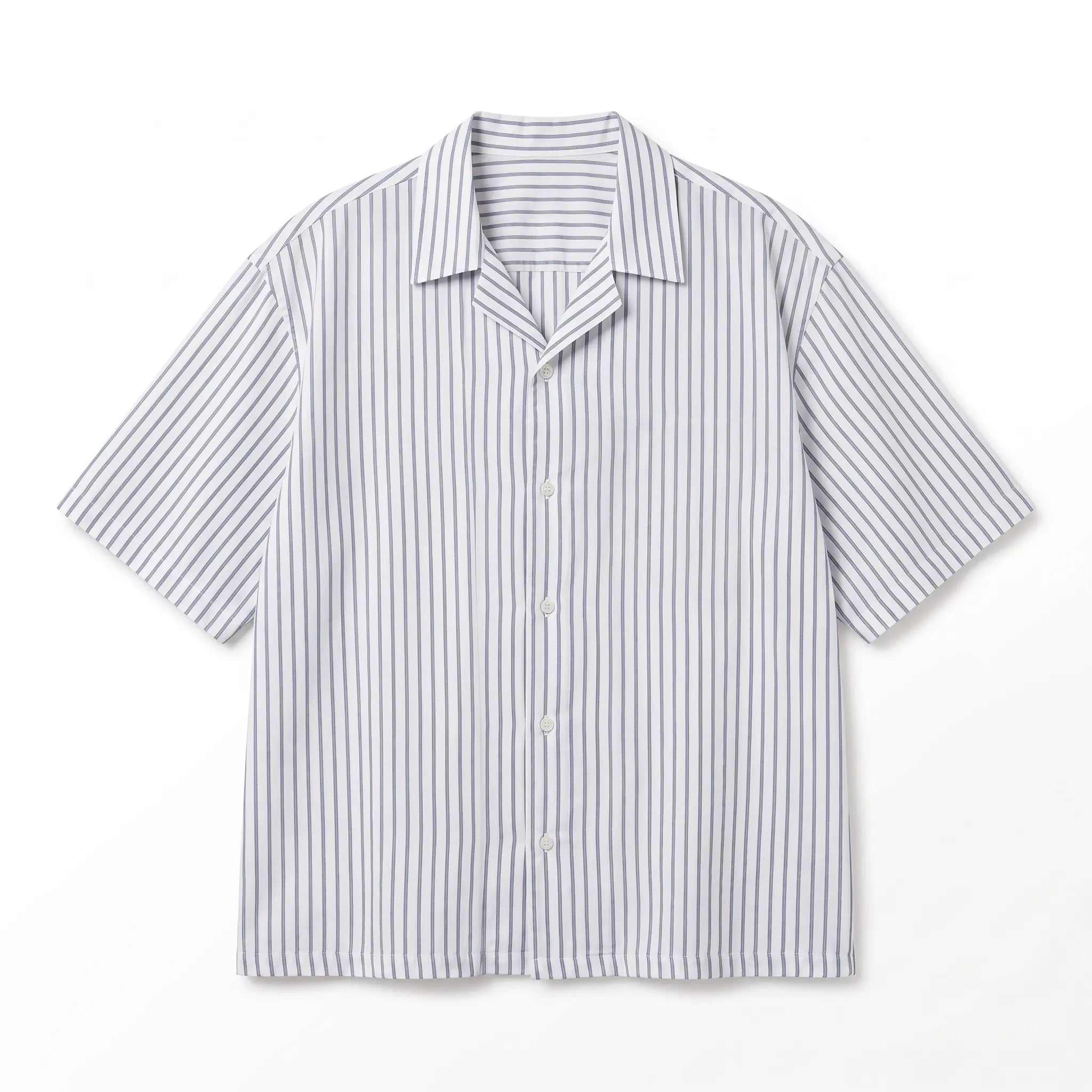 Burgundy-Striped Boxy-Fit Shirt